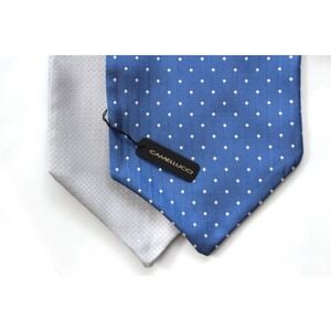 Mens Cravat Ascot Dusty Blue Grey Reversible 100%Silk Ascot A159 Gift for him